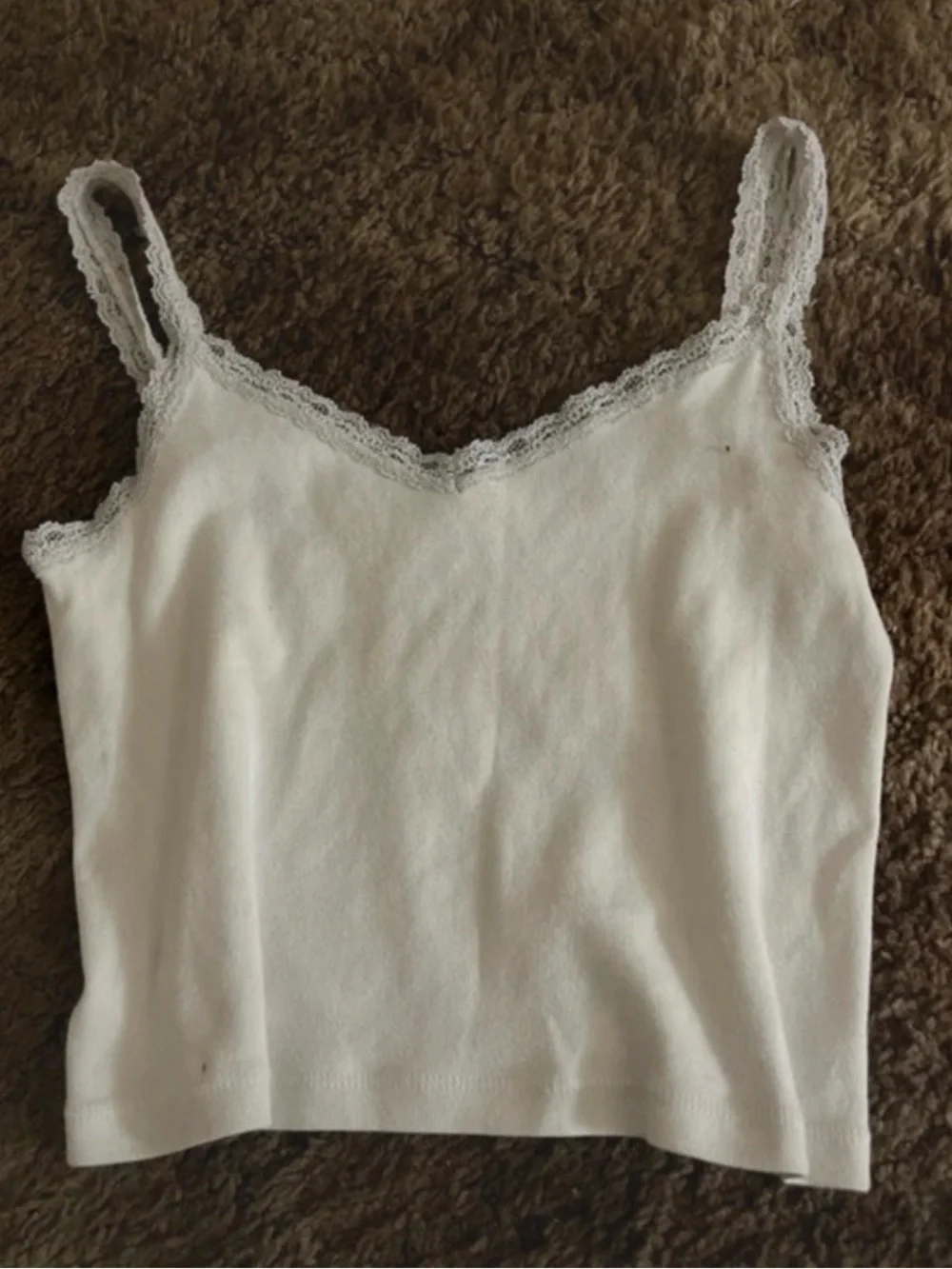 Brandy Melville White Lace-Trim Camisole - Picture 1 of 4